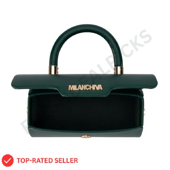 Mini Top Handle Barrel Purse Vegan Leather Crossbody Strap Chic Elegant - Picture 6 of 8